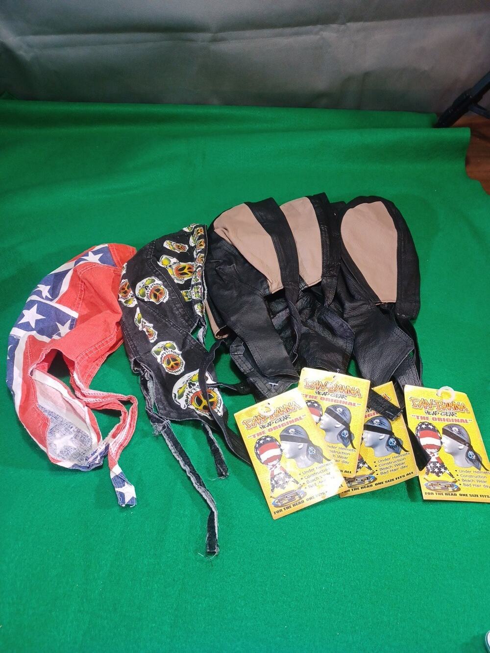 Dan-Banna Head Gear Original Bandana Hat Flag Skull One Size Lot Of 6